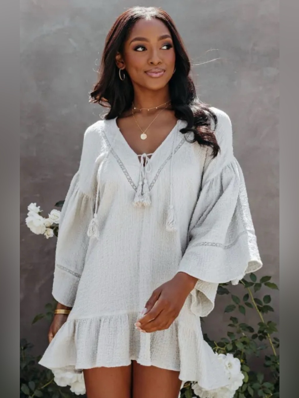 Poheme Boho Gauze Tunic Tie dye with V-Neck relaxed fit women’s size L